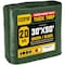 Core Tarps Heavy Duty Tarp, 50 ft L x 0.5 mm H x 30 ft W, 20 Mil, Green/Black, Polyethylene CT-703-30X50 - alternate 1